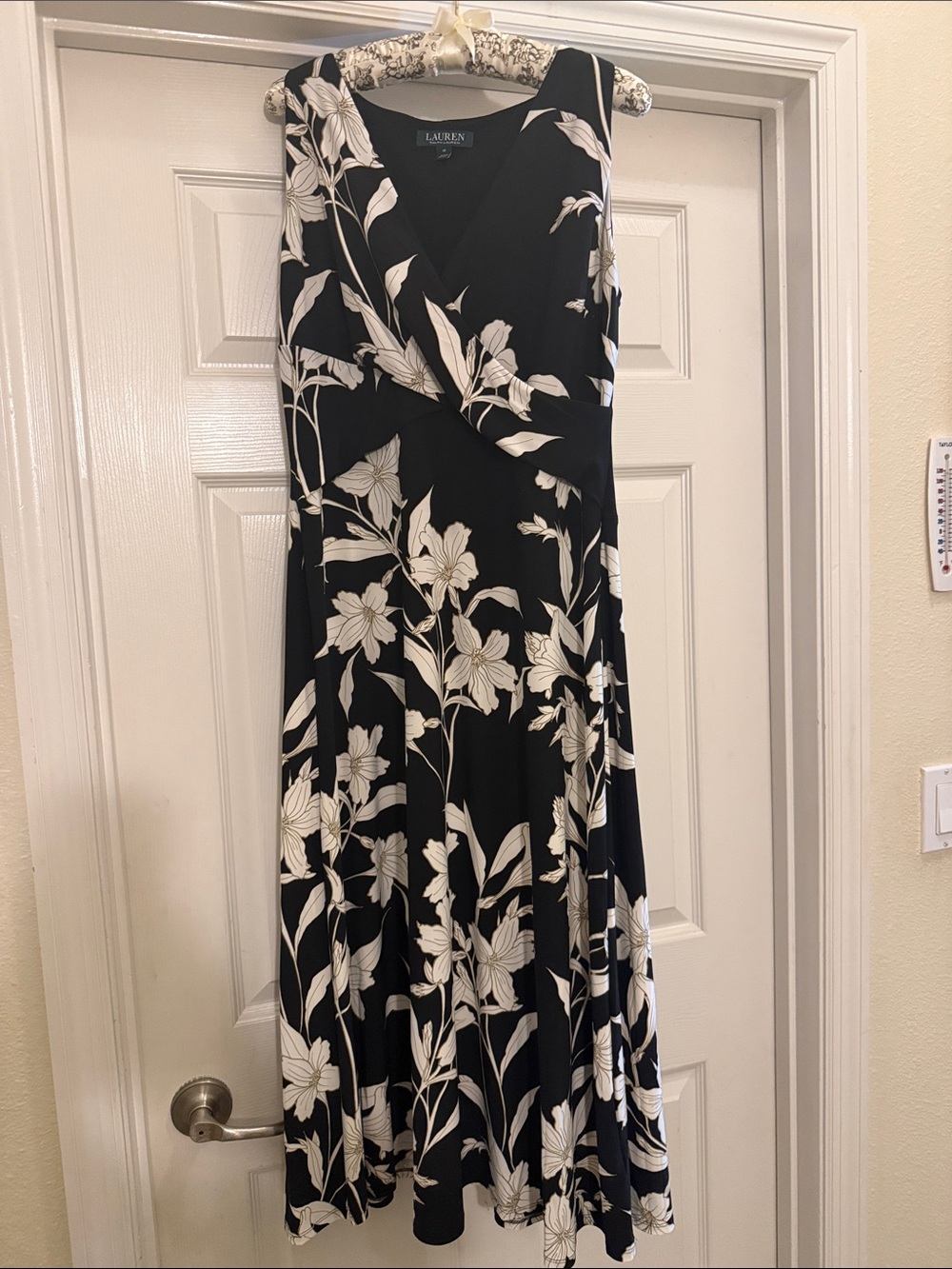Lauren Ralph Lauren Black and White Floral Maxi Dress